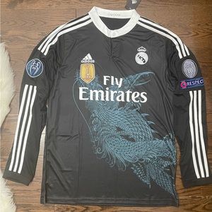 Real Madrid 2014/15 Retro RONALDO #7 Soccer away Jersey -Size XL Men Long Sleeve